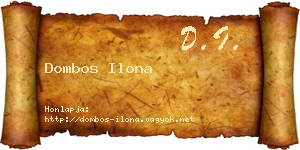 Dombos Ilona névjegykártya